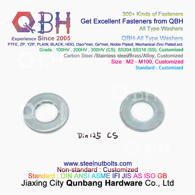 QBH DIN125 DIN127 F436 F436M F959 F959M DIN434 DIN436 NFE25-511 All-Type Flat Spring Tapered Toothed Round Square Washer
