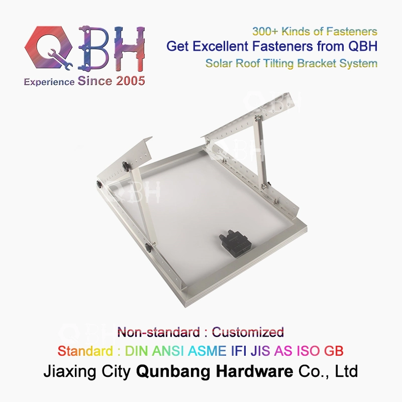 Qbh personalizou o telhado industrial comercial civil do telhado do objeto de sistema da energia das energias solares que inclina-se inclinando o suporte da cremalheira do suporte para o painel fotovoltaico do picovolt